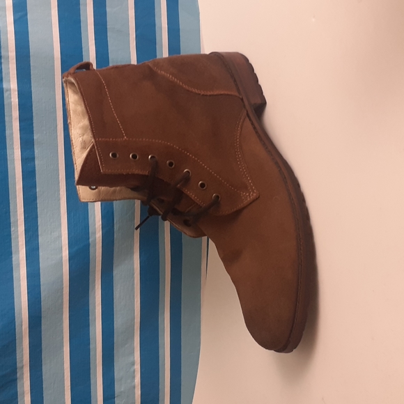 BACCO BUCCI Leather Shearling Fur lined All Season Weatherproof Lace up boot 10m - Picture 2 of 9